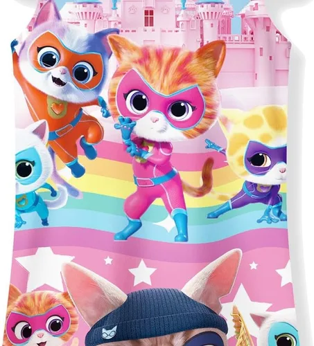 Vista 5 de SHELOVESIT Super Kitties Dresses for Girls, Casual Cat Costume Home Wear and Birthday Wear