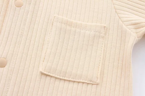Vista 3 de Baby One Piece Outfit Baby Jumpsuit Solid Color Ribbed Cotton Newborn Onesies