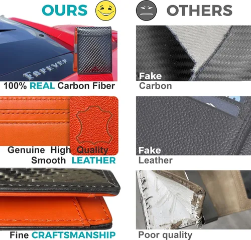 Vista 5 de Gotti Carteras para hombre, bloqueo RFID plegable, NegroGris, Naranja, Clip para dinero Sin compartimento para efectivo