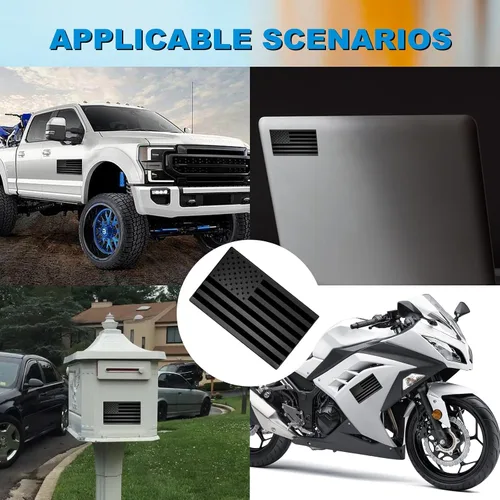Vista 5 de 2 paquetes de calcomanías de emblema de bandera americana negra en 3D con relieve en metal, adhesivos mate negros compatibles con Jeep, camionetas