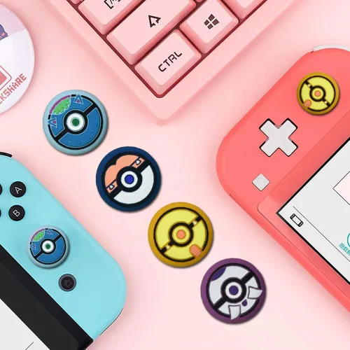 Vista 6 de PERFECTSIGHT Tapas de agarre para el pulgar, bonita tapa de joystick para Nintendo SwitchSwitch LiteSwitch OLED, 4 piezas de cubierta de botón