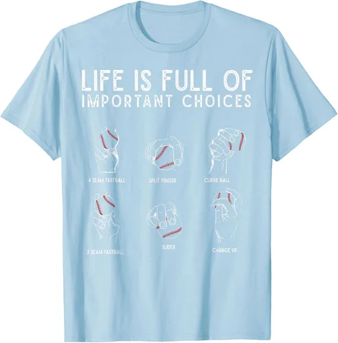 Vista 91 de Tipos de béisbol Pitches Life Choices Jugador Camiseta