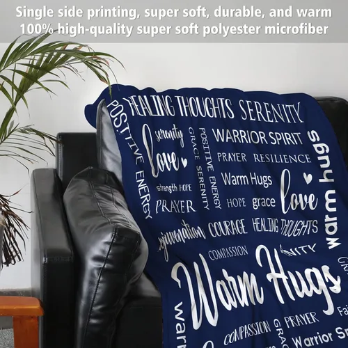 Vista 4 de Afterprints Warm Hugs Healing Blanket - Regalos contra el cáncer para mujeres y hombres, regalo de pronta recuperación para amigos y familia, manta