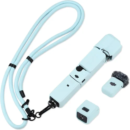 Vista 14 de Funda de Silicona para Pocket 3 y Cordón para el Cuello, Funda Protectora con Protector de Lente Resistente a Rayones, Ajustable, Fácil