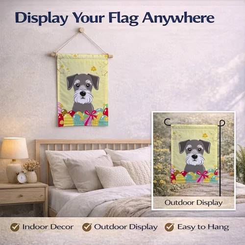 Vista 743 de Caroline's Treasures BB1923GF Bandera decorativa para jardín con diseño de Border Collie, para caza de huevos de Pascua, para jardín, jardín, patio