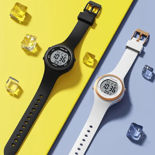 Vista 6 de GOLDEN HOUR Reloj deportivo impermeable para mujer con cronógrafo digital y correa de silicona