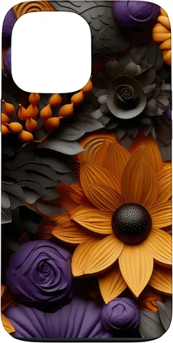 Vista 23 de iPhone 16 Halloween Flores Otoño Calabazas Caso