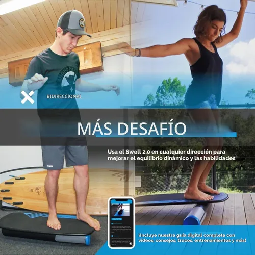 Vista 4 de Revbalance Swell 2.0 - Entrenador de tabla de equilibrio para surf y remo Medianoche - Negro