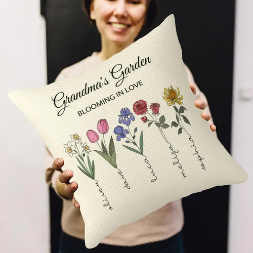 Vista 3 de Alienc Funda de almohada personalizada para el día de la madre (inserto de almohada opcional)