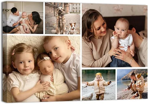 Vista 13 de QIXIANG Collage de fotos personalizado para decoración de pared, impresiones en lienzo con fotos de tu bebé, regalo personalizado para marcos H10