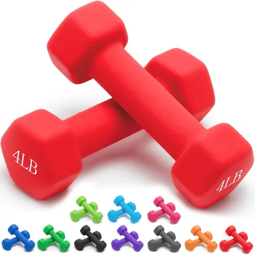Vista 34 de Portzon Mancuernas de neopreno con agarre antideslizante para ejercicio de entrenamiento corporal total y tonificación muscular, compatible con 2