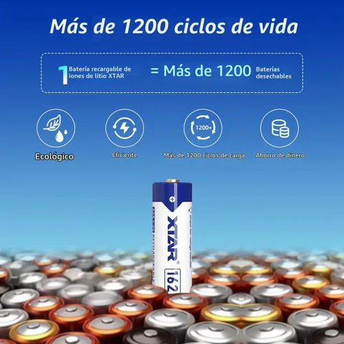 Vista 3 de XTAR AAA Batería Recargable Triple AAA Baterías Recargables 1.5V 1620mWh (8pcs 1620mWh 1.5V AAA)