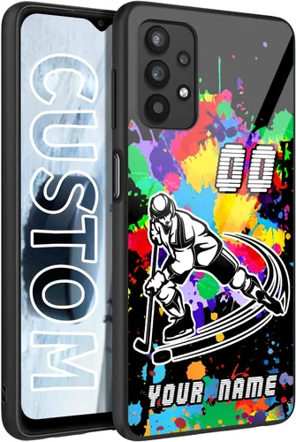 Vista 7 de Personalized Ice Hockey vs Name Number US Flag Decor Rubber Cover Phone Case for Galaxy America Fire