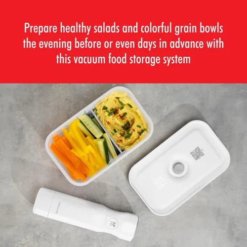 Vista 3 de ZWILLING - Recipientes herméticos medianos para almacenamiento de alimentos con tapas, recipientes de preparación de comidas, plástico, sin BPA, Gris
