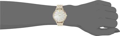 Vista 2 de Emporio Armani - Reloj analógico de cuarzo para mujer con correa de acero inoxidable, dorado, 22 (modelo AR11007)