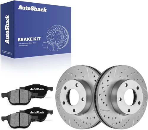 Vista 10 de AutoShack Pastillas de freno de cerámica para rotores de freno delanteros perforados y ranurados, repuesto para Mazda 3 2004-2013 2009 2010 2012