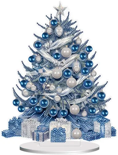Vista 17 de Kits de Pintura de Diamante de Árbol de Navidad de Orgone Adornos de Escritorio para Adultos - Pintura de Arte de Diamante con Pintura Acrílica por