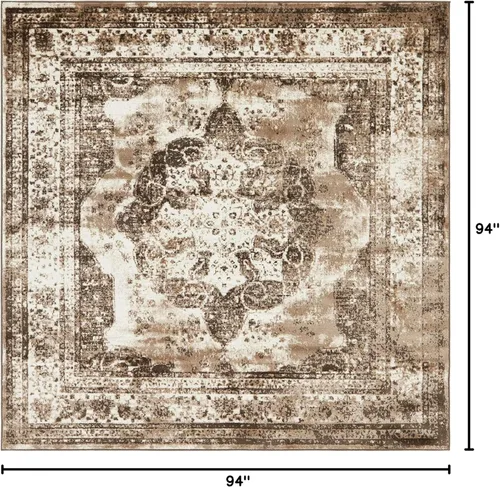 Vista 443 de Unique Loom Colección Sofia - Alfombra de área Salle Garnier (7' 1" x 10' Rectángulo, Borgoña/ Marfil)