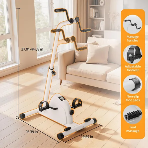 Vista 2 de Ejercitador de pádel, mini bicicleta estática para ciclismo de piernas y brazos, ejercicio de calentamiento
