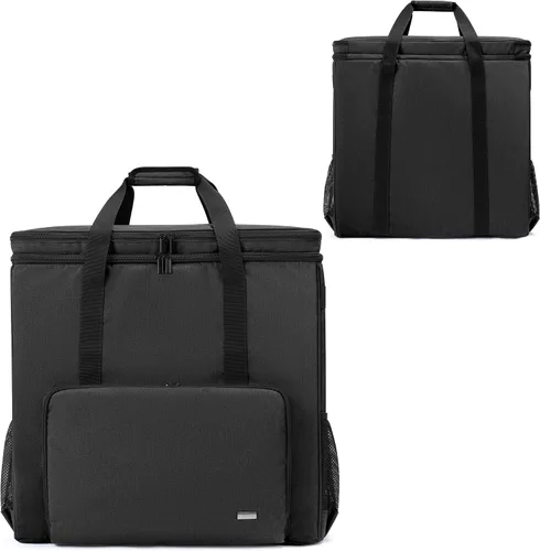 Vista 7 de CURMIO Funda de transporte de PC de doble capa, bolsa de viaje para computadora de escritorio para chasis de PC, teclado, mouse y auriculares, solo