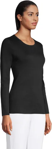Vista 3 de Lands' End - Camiseta de algodón de manga larga y cuello redondo para mujer