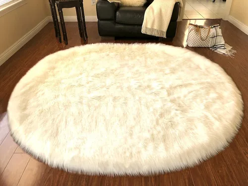 Vista 12 de LAMBZY Alfombra de pelo de oveja sintética, hipoalergénica, ovalada, sedosa, lujosa, para dormitorio, sala de estar, habitación de los niños, sofá