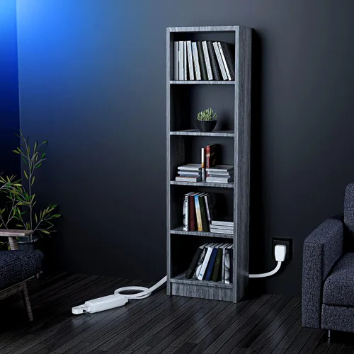 Vista 7 de Maximm Cable de extensión con sistema de gancho extraíble, cable de extensión de 3 tomas, con diseño de enchufe plano de 45° para colgar al nivel