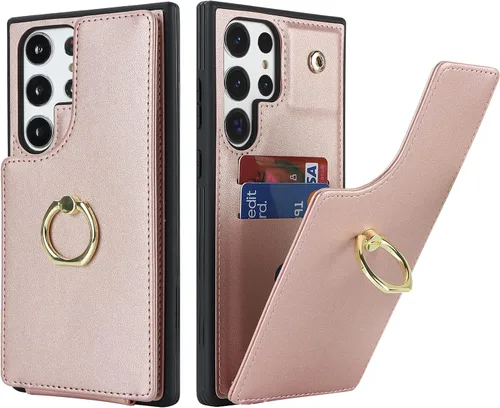 Vista 41 de Lipvina Funda para Samsung Galaxy A03s con tarjetero, Galaxy A03s Funda tipo cartera para mujer, tarjetero de crédito, soporte de anillo, fundas