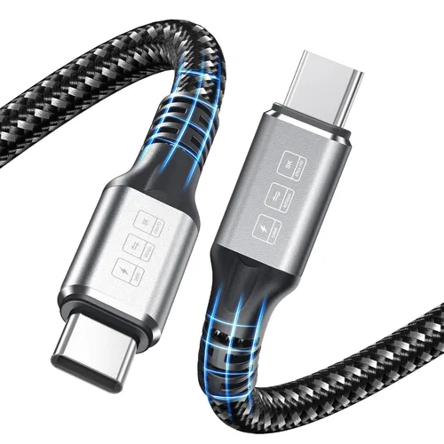 Vista 9 de Cable Thunderbolt 4, cable USB C a USB C de 240 W soporta transferencia de fecha de 40 Gbps, pantalla 8K y 4K, cable Thunderbolt4 a USB C de 6.6