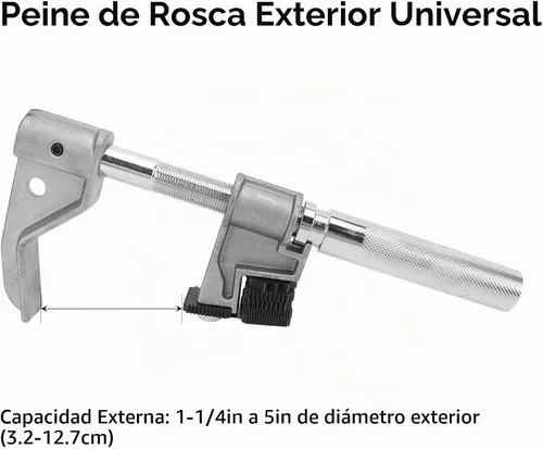 Vista 5 de Kit de herramientas de reparación de roscas externas, juego de cazador de roscas exteriores, herramienta restauradora de roscas para diámetro