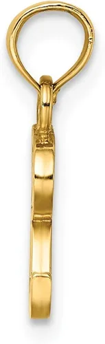 Vista 2 de Colgante de oro amarillo macizo de 14 quilates con letra inicial de bloque R