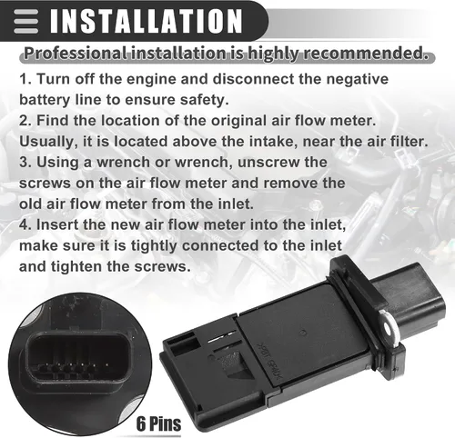 Vista 4 de Medidor de sensor de flujo de aire Motoforti, reemplazo de sensor de flujo de aire MAF, para Ford Focus 2.0L 2008-2011, plástico, 3L3Z-12B579-BA