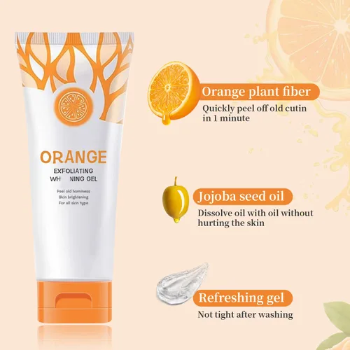Vista 6 de 2 unidades de gel exfoliante naranja para la piel del cuerpo, gel exfoliante naranja, gel exfoliante natural de naranja