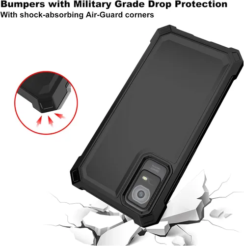 Vista 4 de Ailiber Funda para TCL ION X/TCL ION V, TCL IONX con protector de pantalla de vidrio templado, protección de estructura de doble capa, esquinas a