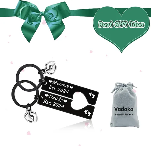 Vista 7 de Juego de llaveros de regalo de joyería de anuncio de embarazo, regalo para la madre para ser recién nacidos, regalos para mamá por primera vez