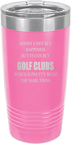 Vista 7 de Rogue River Tactical Funny Money Happiness Golf Clubs - Taza de viaje con tapa aislada al vacío, regalo para golfista, papá, abuelo, pelota (negro)