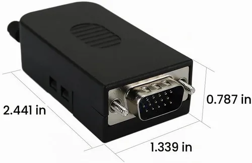 Vista 4 de Twinkle Bay D-SUB DB15 Macho 15Pin Jack Puerto a Terminal Breakout Board Conector 3Row Plug, DR15 VGA macho con estuche