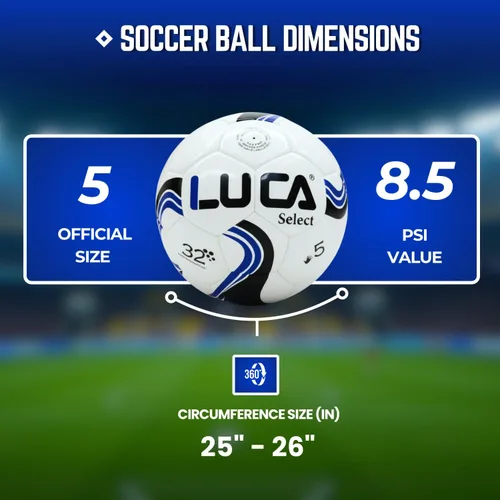 Vista 9 de LUCA Balón de fútbol tamaño 5, piel sintética suave al tacto, duradera e impermeable, pelota de entrenamiento para jóvenes y adultos para jugar