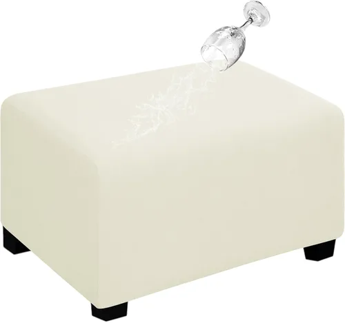 Vista 11 de Easy-Going Funda para Otomán Elástica 100% Doble Impermeable Rectangular Plegable Taburete de Almacenamiento Protector de Muebles Funda Suave