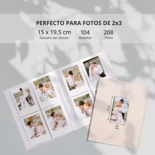 Vista 2 de Vienrose Mini álbum de fotos Polaroid 208 fotos de 2 x 3 pulgadas para Fujifilm Instax Mini 7s 8 9 11 25 26 40 50s 90 Evo Z2300 cámara instantánea