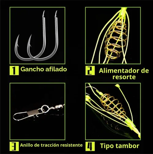 Vista 4 de Dyxssm Comedero de pesca de carpa con alimentador de carpa de primavera de pesca (paquete de 4)