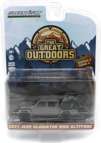 Vista 5 de Greenlight 38030-E The Great Outdoors Series 2 - 2021 Gladiator High Altitude con moderna tienda de campaña para camioneta escala 1/64