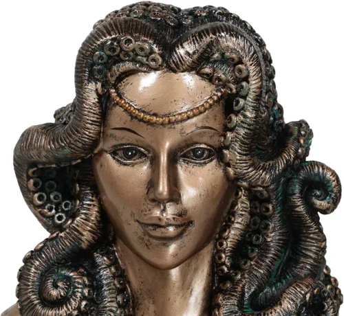 Vista 4 de Ebros Sea Witch Seductora Diosa Cecaelia Kraken pulpo tentáculos mujer busto estatua 8.25 pulgadas de alto fantasía mitos y leyendas figura