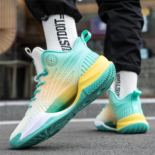Vista 4 de Zapatos de baloncesto para hombre, antideslizantes, para correr, caminar, ligeros, transpirables