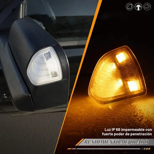 Vista 3 de HERCOO Luz LED para señal de giro del espejo lateral, lámparas izquierda y derecha con lente de cubierta transparente para 68302828AA 68302829AA
