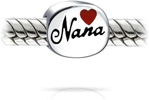 Vista 2 de Grandma Nana Red Heart Family I Love Mee-maw Charm Bead For Grandmother Women .925 Sterling Silver Fits European Bracelet