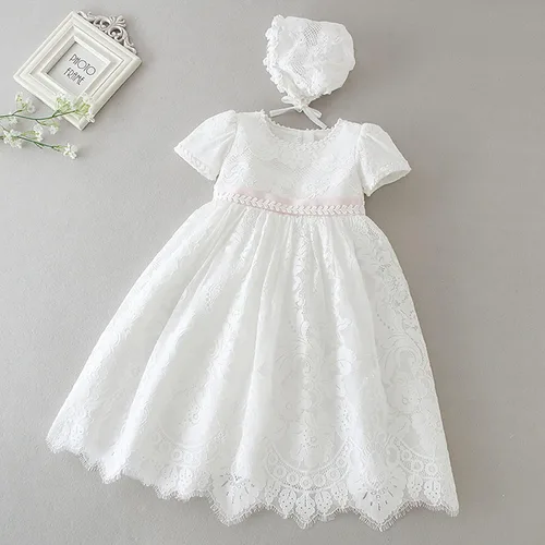 Vista 6 de Leideur - Vestidos largos para bautizo, color blanco