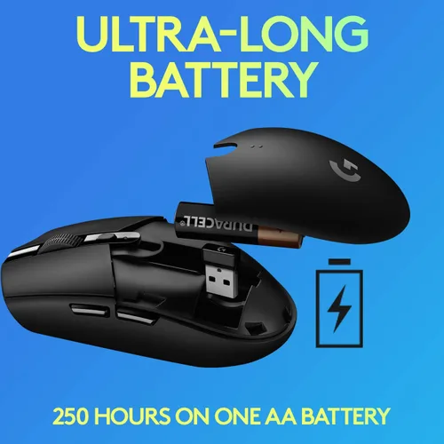 Vista 4 de Logitech G 305 LIGHTSPEED - Mouse inalámbrico para juegos, sensor Hero 12K, 12,000 DPI, ligero, 6 botones programables, duración de la batería
