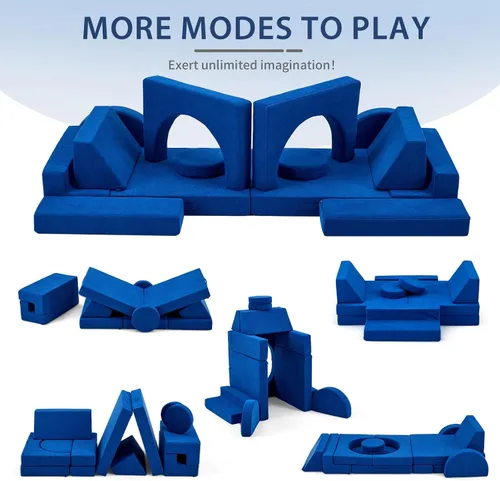 Vista 4 de Karl home Sofá para Niños de 14 Piezas, Sofá de Juego Modular para Niños, Sofá de Espuma Multifuncional para Niños Pequeños, Escalada y Relajación