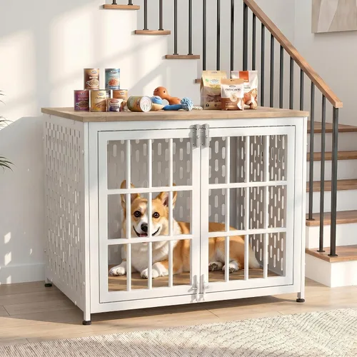 Vista 13 de Muebles de jaula para perros resistentes, jaula decorativa para perros negro (Aged Black)